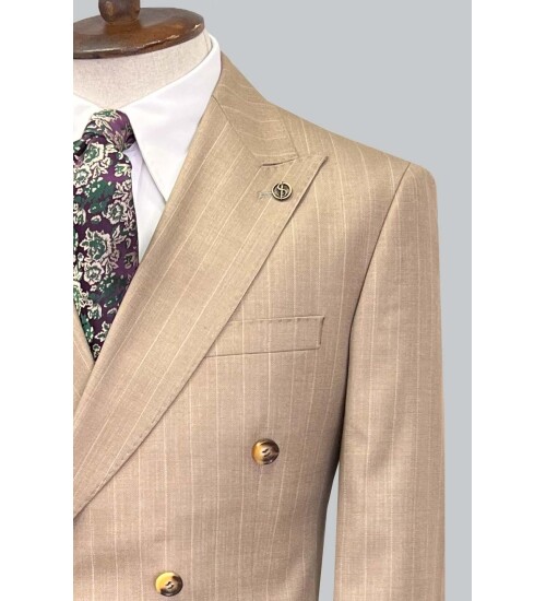 SUIT SARTORIA BEIGE DOUBLE BREASTED SUIT 2727