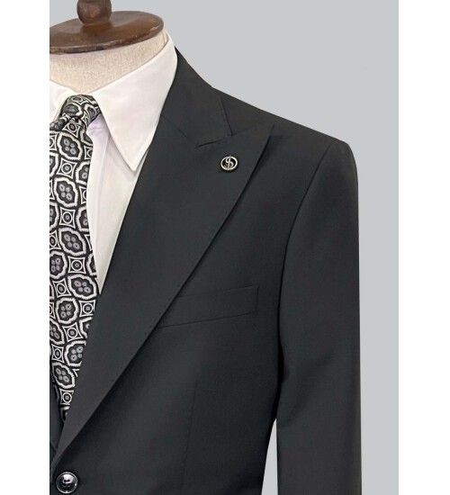 SUIT SARTORIA BLACK WOOL SUIT 2620