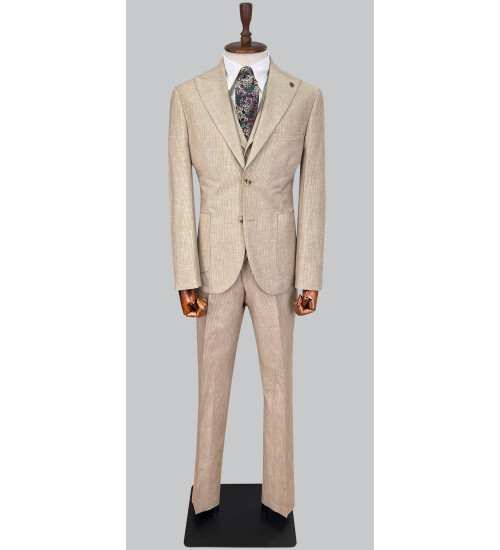 SUIT SARTORIA LIGHT BROWN LINEN SUIT 2675