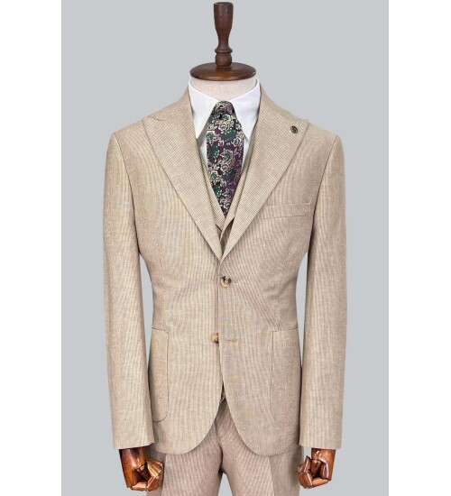 SUIT SARTORIA LIGHT BROWN LINEN SUIT 2675