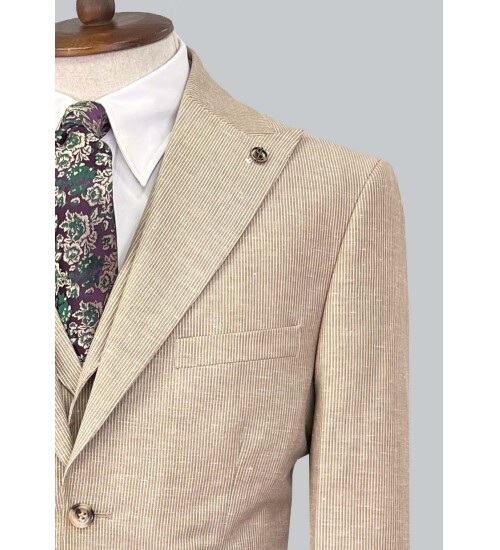 SUIT SARTORIA LIGHT BROWN LINEN SUIT 2675