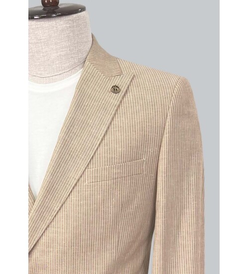 SUIT SARTORIA LIGHT BROWN LINEN JACKET 4453