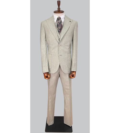 SUIT SARTORIA GREEN LINEN SUIT 2675