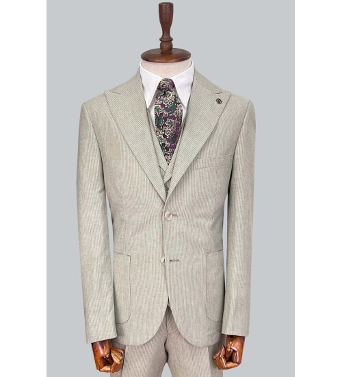 SUIT SARTORIA GREEN LINEN SUIT 2675