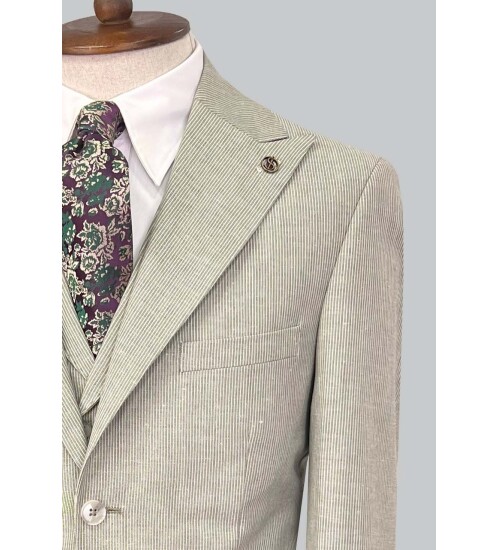 SUIT SARTORIA GREEN LINEN SUIT 2675