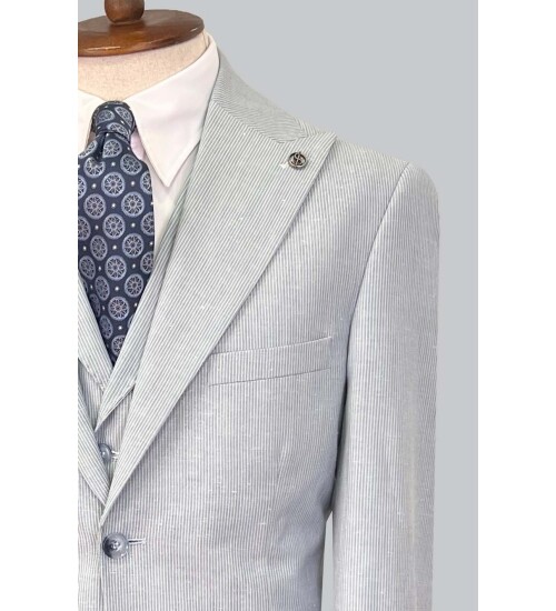 SUIT SARTORIA LIGHT BLUE LINEN SUIT 2675