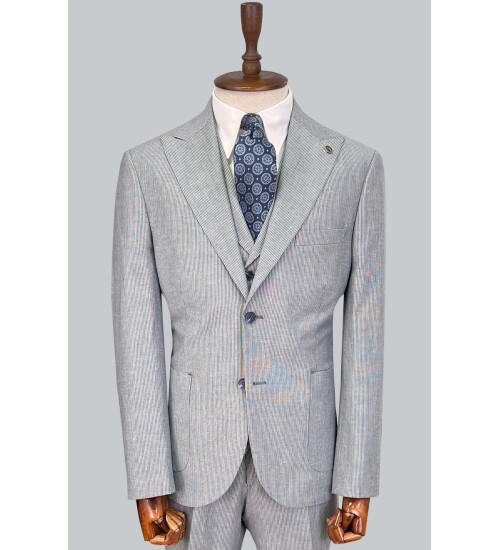 SUIT SARTORIA BLUE LINEN SUIT 2675