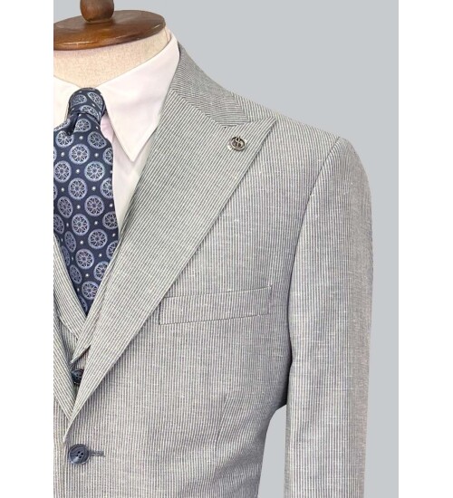 SUIT SARTORIA BLUE LINEN SUIT 2675