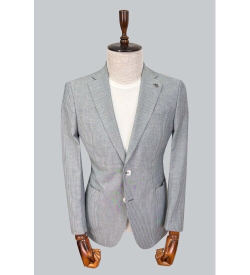 SUIT SARTORIA LACİVERT KETEN CEKET 4455