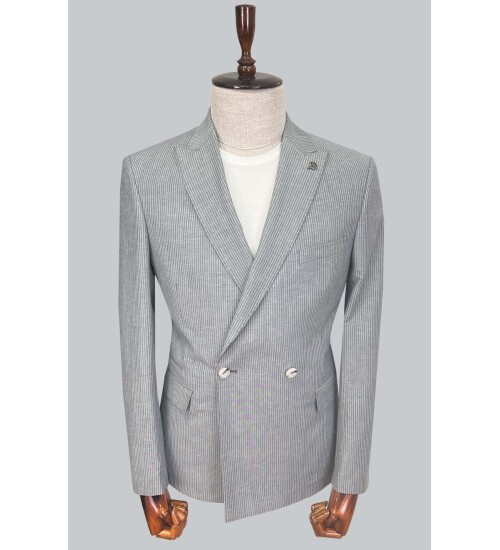 SUIT SARTORIA MAVİ KETEN CEKET 4453