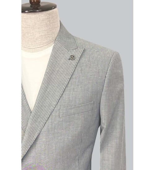 SUIT SARTORIA MAVİ KETEN CEKET 4453