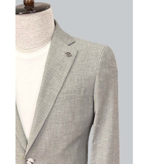 SUIT SARTORIA GRİ KETEN CEKET 4455