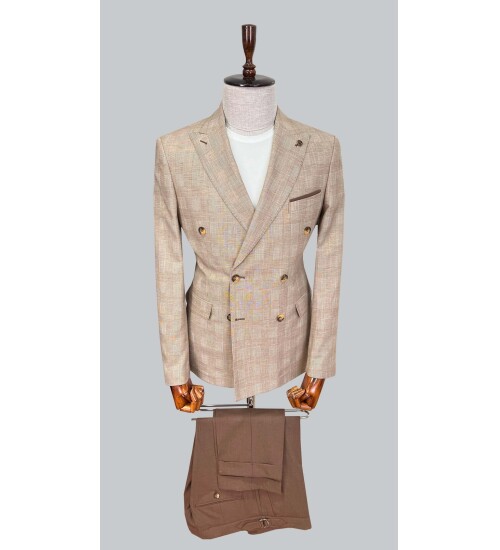 SUIT SARTORIA BROWN LINEN SUIT 2617