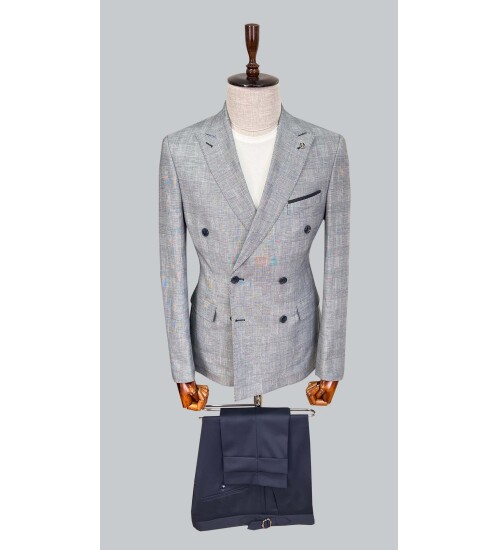 SUIT SARTORIA NAVY LINEN SUIT 2617