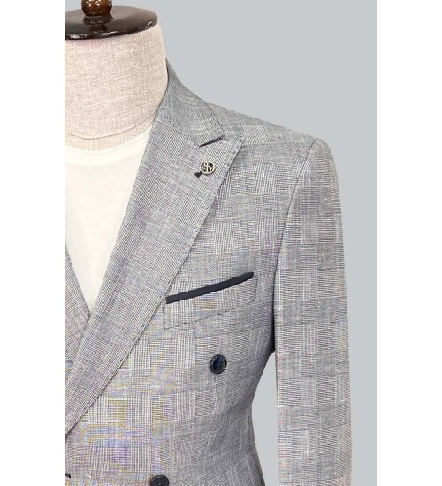 SUIT SARTORIA NAVY LINEN SUIT 2617