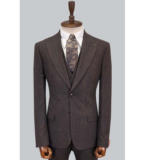 SUIT SARTORIA BROWN WOOL SUIT 2551