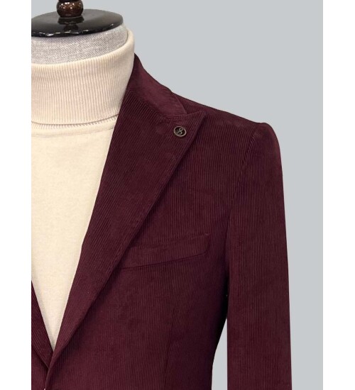 SUIT SARTORIA CLARET RED VELVET JACKET 4401