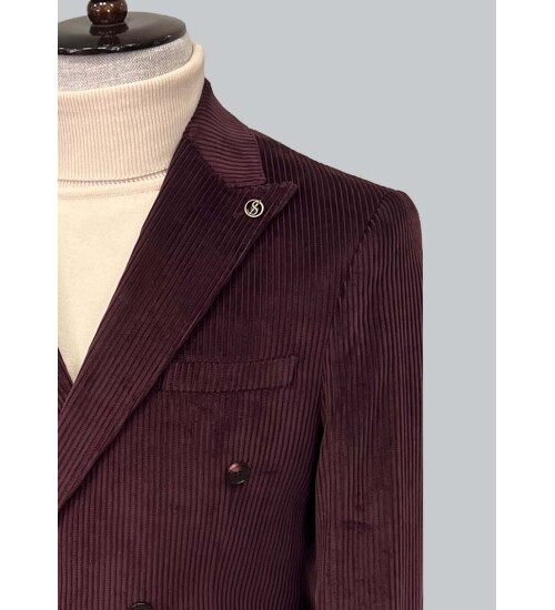 SUIT SARTORIA CLARET RED VELVET JACKET 4403