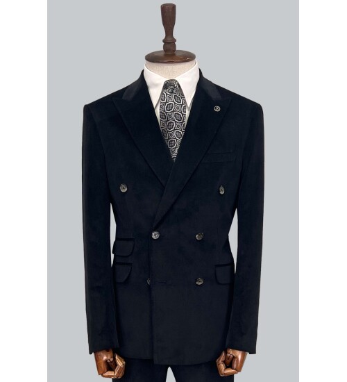 SUIT SARTORIA BLACK DOUBLE BREASTED SUIT 2499