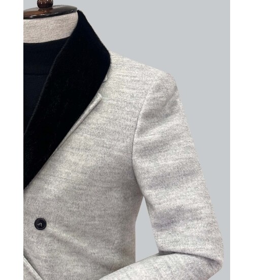 SUIT SARTORIA REMOVABLE COLLAR GREY COAT 8082