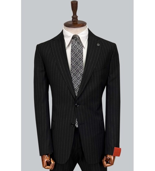 SUIT SARTORIA BLACK WOOL SUIT 2454