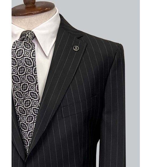 SUIT SARTORIA BLACK WOOL SUIT 2454