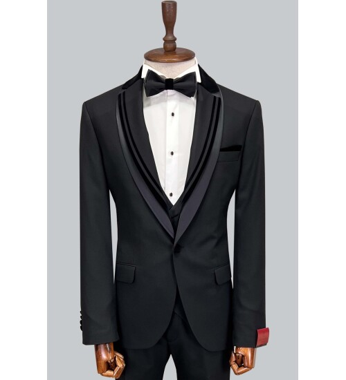 SUIT SARTORIA BLACK TUXEDO 5277