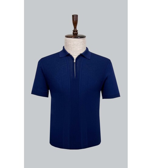 SUIT SARTORIA NAVY BLUE SHORT SLEEVE KNITWEAR T-SHIRT 9022