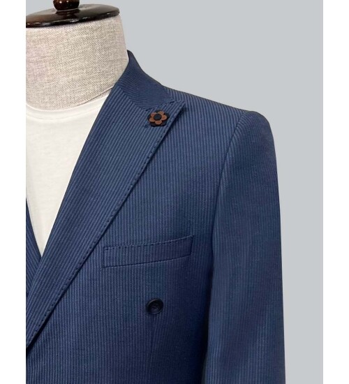 SUIT SARTORIA NAVY BLUE LINEN JACKET 4343