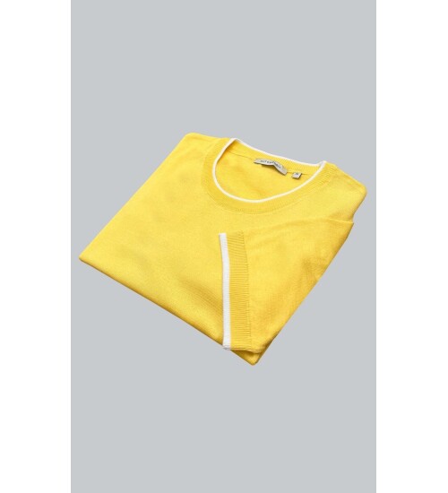 SUIT SARTORIA YELLOW SHORT SLEEVE KNITWEAR T-SHIRT 9017