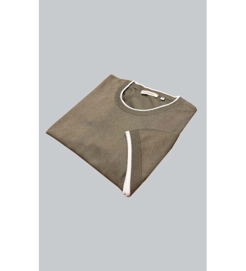 SUIT SARTORIA KHAKI SHORT SLEEVE KNITWEAR T-SHIRT 9017