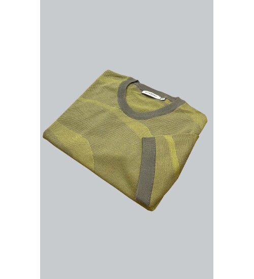 SUIT SARTORIA GREEN SHORT SLEEVE KNITWEAR T-SHIRT 9027