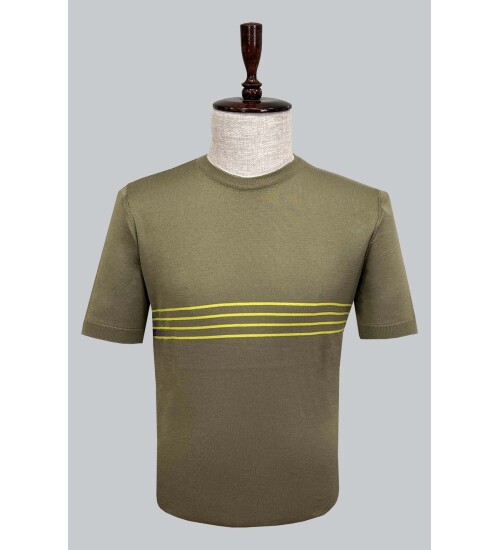 SUIT SARTORIA KHAKI SHORT SLEEVE KNITWEAR T-SHIRT 9018