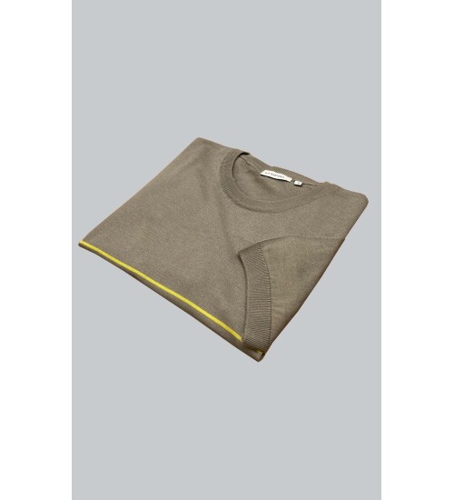 SUIT SARTORIA KHAKI SHORT SLEEVE KNITWEAR T-SHIRT 9018