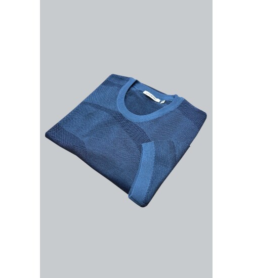 SUIT SARTORIA NAVY BLUE SHORT SLEEVE KNITWEAR T-SHIRT 9027