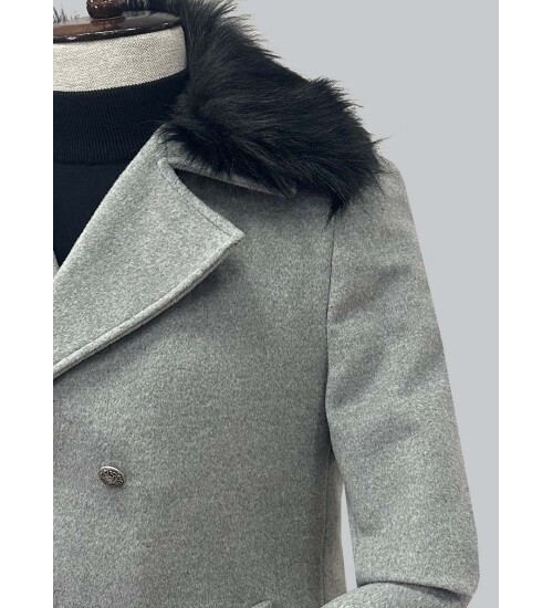 SUIT SARTORIA REMOVABLE COLLAR GREY COAT 8090