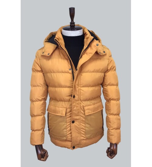 YELLOW HOODED COAT 8092