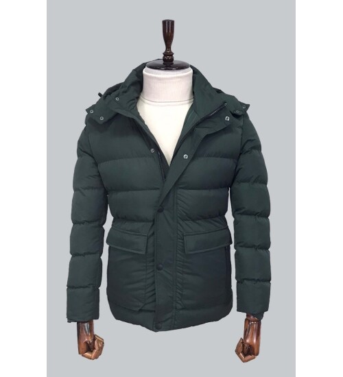 GREEN HOODED COAT 8092