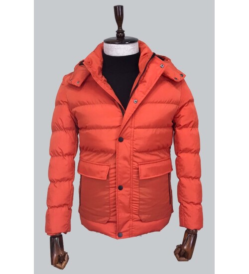 ORANGE HOODED COAT 8092