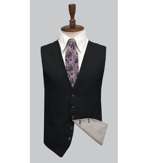 SUIT SARTORIA DARK GREY SUIT WITH DOUBLE FACED VEST