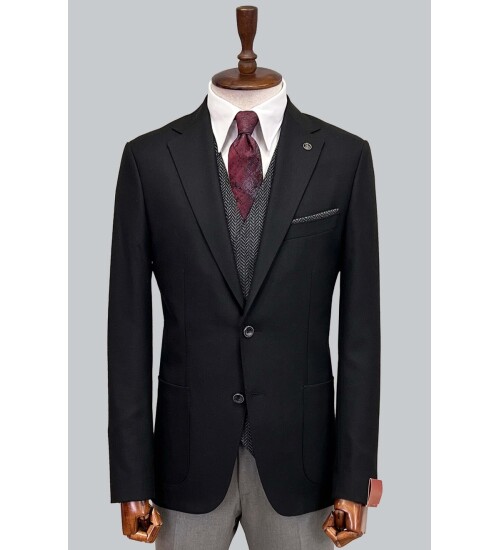 SUIT SARTORIA BLACK SUIT 2313