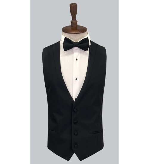 SUIT SARTORIA BLACK REMOVABLE LAPEL TUXEDO 5641