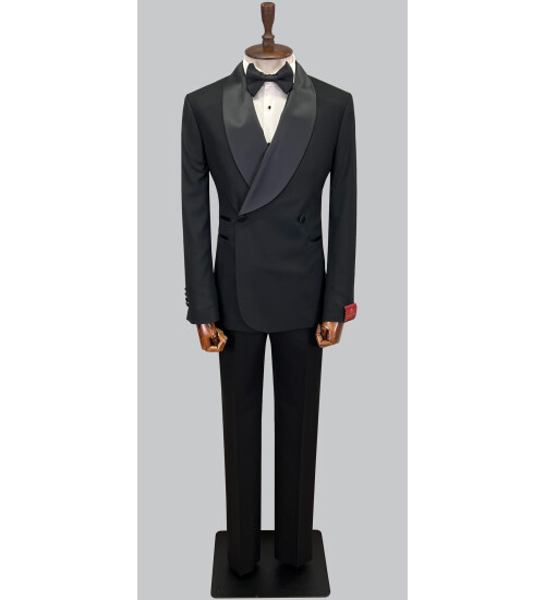 SUIT SARTORIA SİYAH ŞAL YAKA DAMATLIK 5453