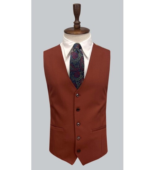 SUIT SARTORIA KİREMİT YELEKLİ TAKIM ELBİSE 2956