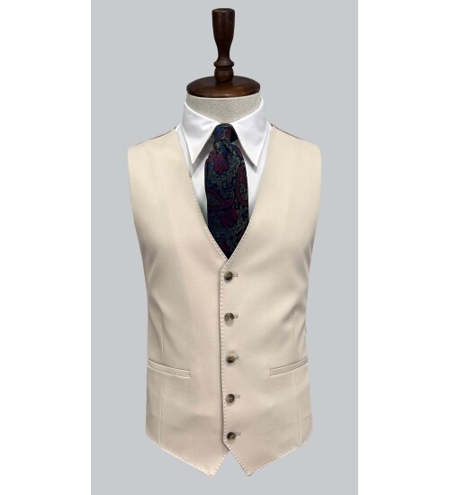 SUIT SARTORIA BEJ YELEKLİ TAKIM ELBİSE 2956