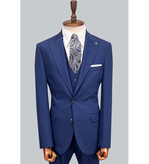 SUIT SARTORIA SAKS MAVİSİ YELEKLİ TAKIM ELBİSE 2956