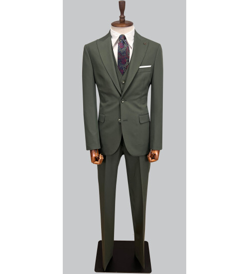 SUIT SARTORIA HAKİ YELEKLİ TAKIM ELBİSE 2956