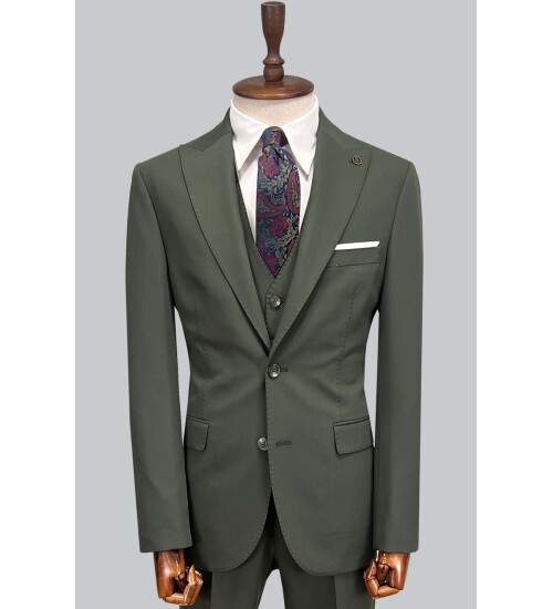 SUIT SARTORIA HAKİ YELEKLİ TAKIM ELBİSE 2956