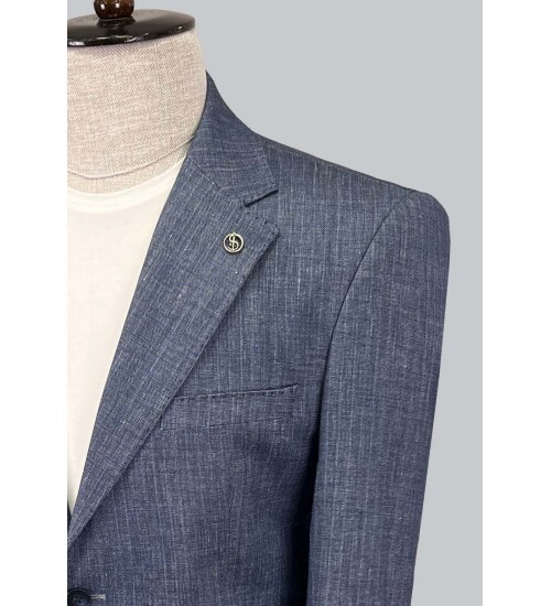 SUIT SARTORIA LINEN BLUE JACKET 4372