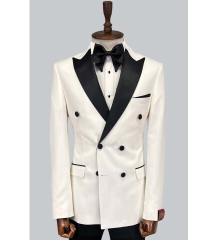 SUIT SARTORIA BEYAZ SİVRİ YAKA DAMATLIK 5654